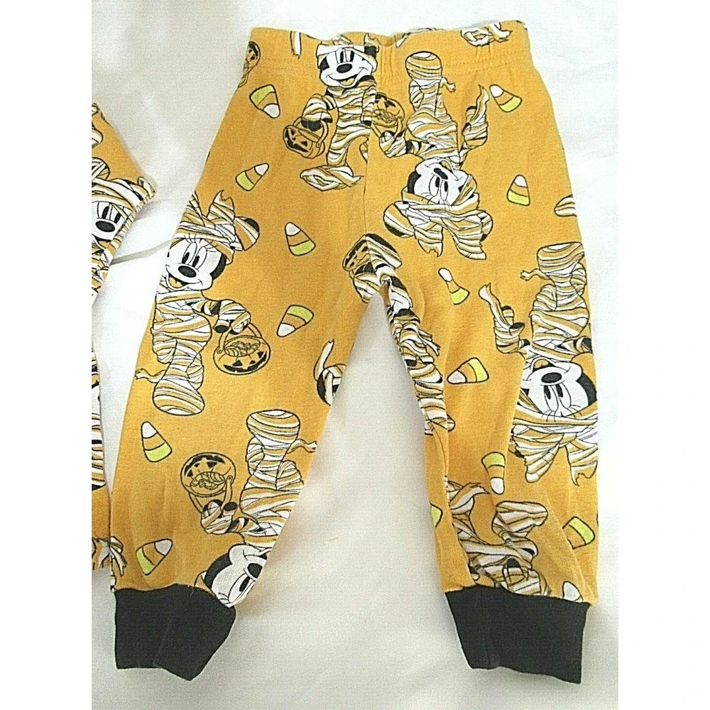 Disney Size 18M Orange Mickey & Mini Mouse 2 Piece Halloween Pajamas